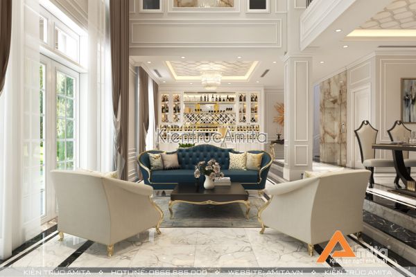Thiết kế nội thất biệt thự đẹp phong cách tân cô điển ở Hà Nội NT12049