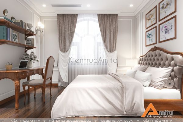 Phong cách thiết kế nội thất biệt thự tân cổ điển 4 phòng ngủ NT12056
