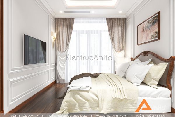 Phong cách thiết kế nội thất biệt thự tân cổ điển 4 phòng ngủ NT12056