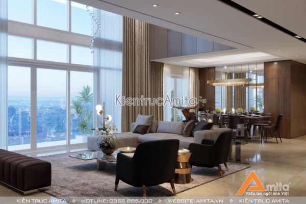 Thiết kế nội thất căn hộ hiện đại  Duplex Mandarin 2 NT21035