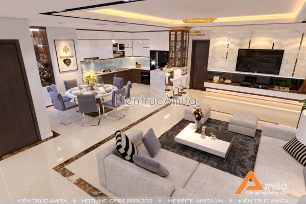 Thiết kế nội thất chung cư cao cấp PENTHOUSE đẹp lôi cuốn NT21037
