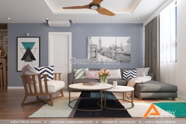 Thiết kế nội thất chung cư hiện đại đẹp sang trọng  NT21041