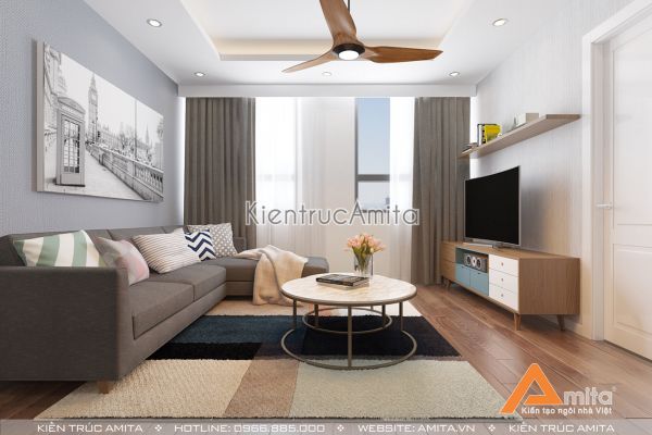 Thiết kế nội thất chung cư hiện đại đẹp sang trọng  NT21041