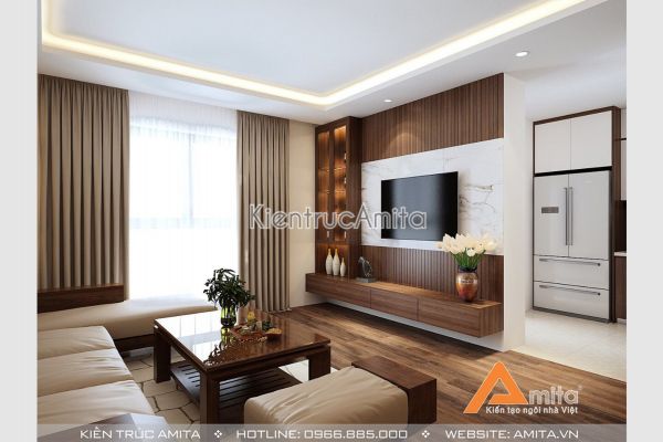 Thiết kế nội thất chung cư Homeland tinh tế sang trọng NT21051