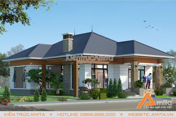 Mẫu thiết kế biệt thự mini 1 tầng mái Thái: Sự lựa chọn đẳng cấp cho gia đình bạn