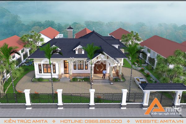 Mẫu thiết kế biệt thự mini 1 tầng mái Thái: Sự lựa chọn đẳng cấp cho gia đình bạn