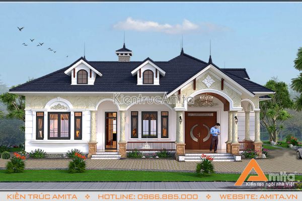 Mẫu thiết kế biệt thự mini 1 tầng mái Thái: Sự lựa chọn đẳng cấp cho gia đình bạn