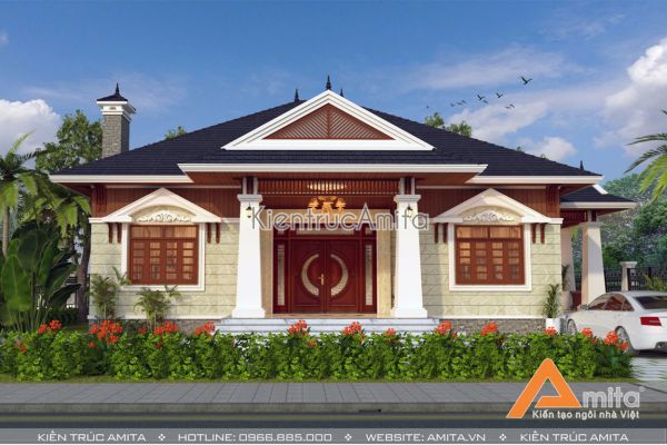 Mẫu thiết kế biệt thự vườn 1 tầng phong cách hiện đại