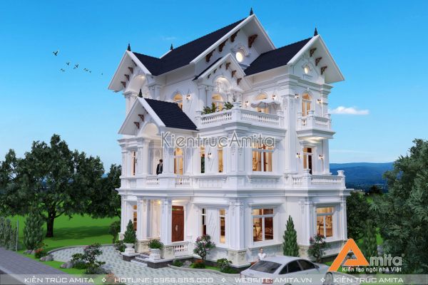 Cập nhật thiết kế biệt thự 3 tầng kiểu Pháp đẹp nhất