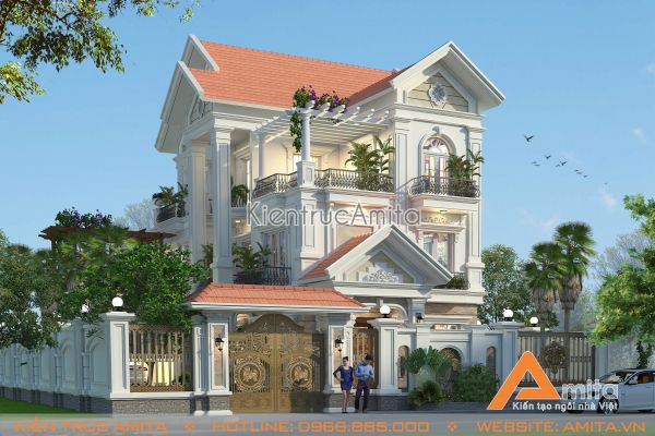 Cập nhật thiết kế biệt thự 3 tầng kiểu Pháp đẹp nhất
