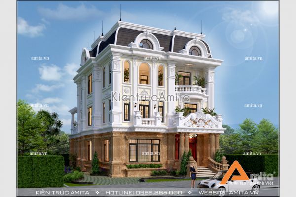 Cập nhật thiết kế biệt thự 3 tầng kiểu Pháp đẹp nhất