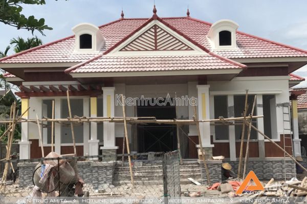 Thi công biệt thự mini 1 tầng mái thái tại Nghệ An TC11151