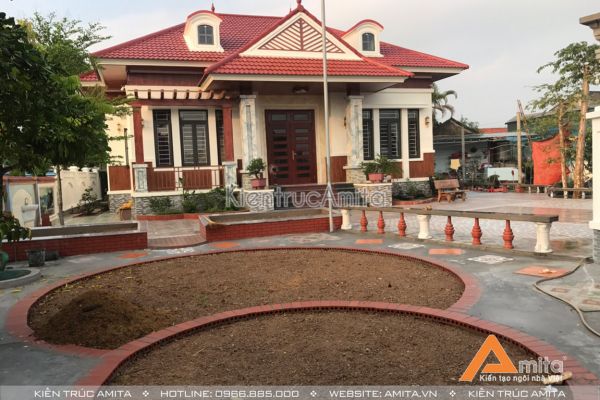 Thi công biệt thự mini 1 tầng mái thái tại Nghệ An TC11151