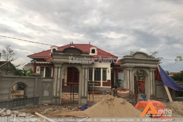 Thi công biệt thự mini 1 tầng mái thái tại Nghệ An TC11151
