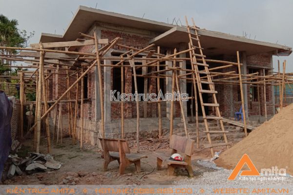 Thi công biệt thự mini 1 tầng mái thái tại Nghệ An TC11151