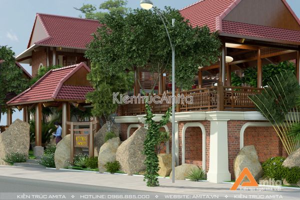 Thiết kế nhà hàng phong cách Á Đông (CĐT: ông Linh - Nghệ An) KT24007