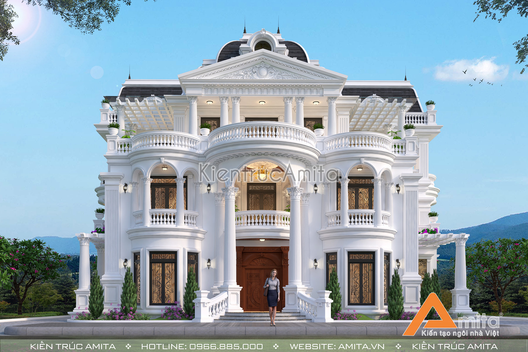 biệt thự 3 tầng 6 phòng ngủ