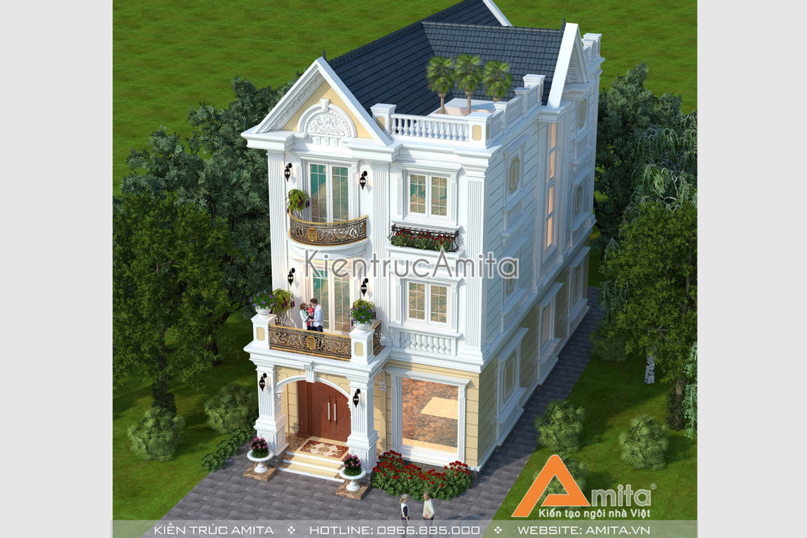 biệt thự 3 tầng mái thái 110m2