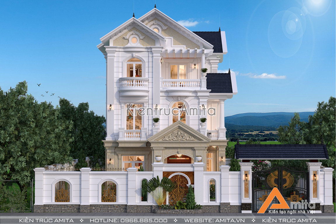 biệt thự kiểu pháp diện tích 8 x 12