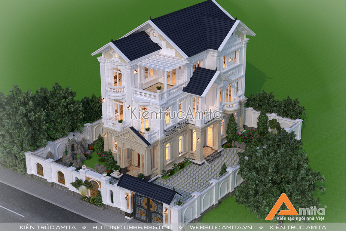 biệt thự kiểu pháp diện tích 8 x 12