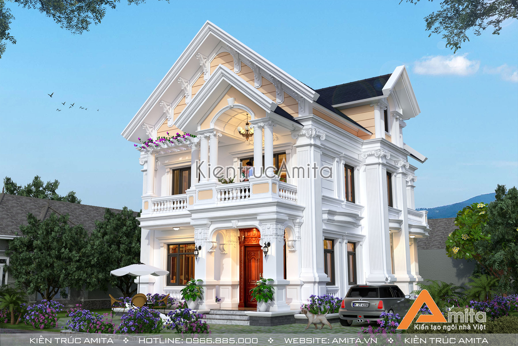 biệt thự kiểu pháp diện tích 8 x 12