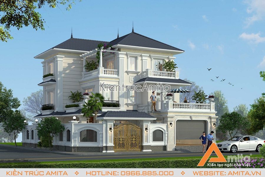 các mẫu thiết kế biệt thự tân cổ điển đẹp
