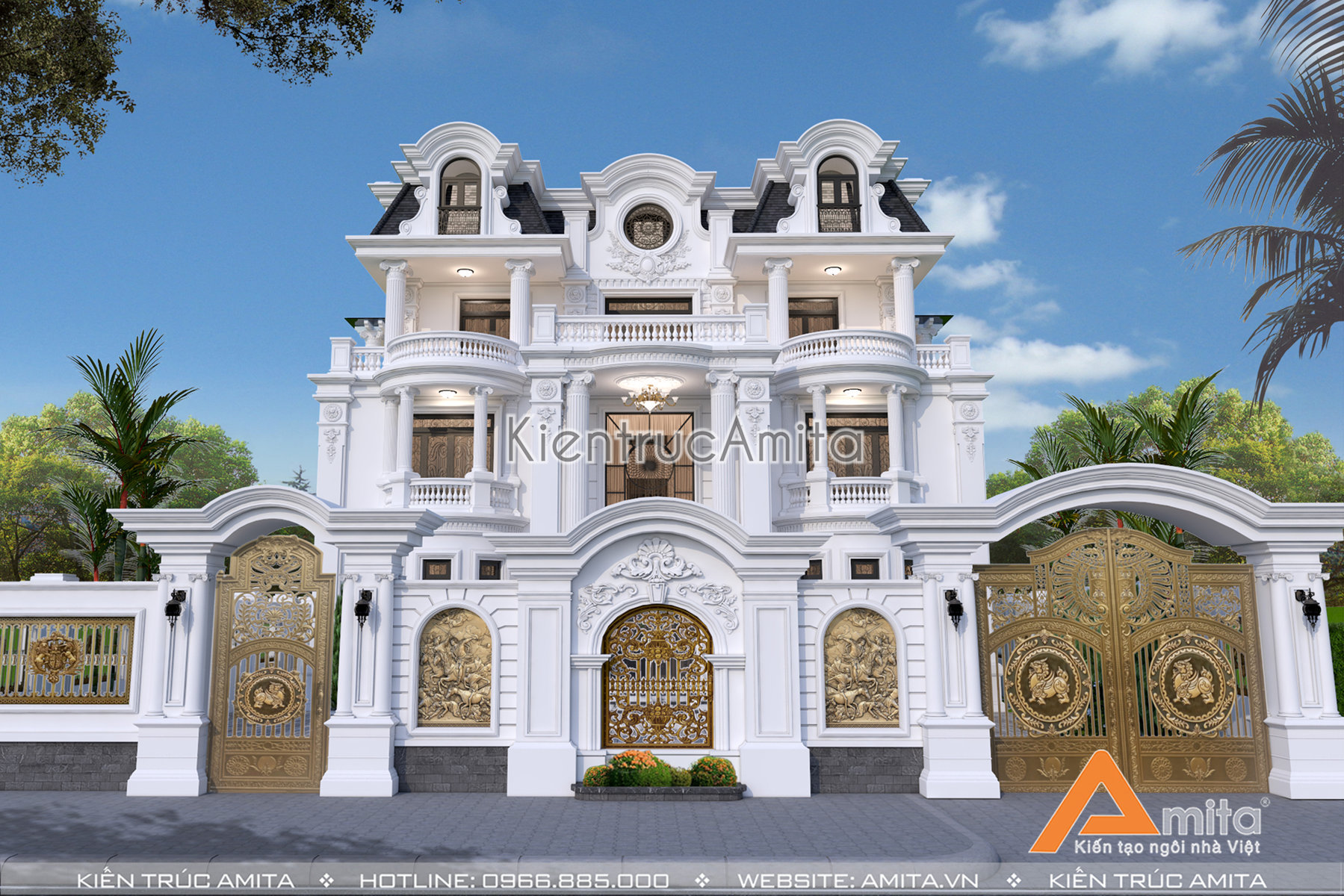 các mẫu thiết kế biệt thự tân cổ điển đẹp