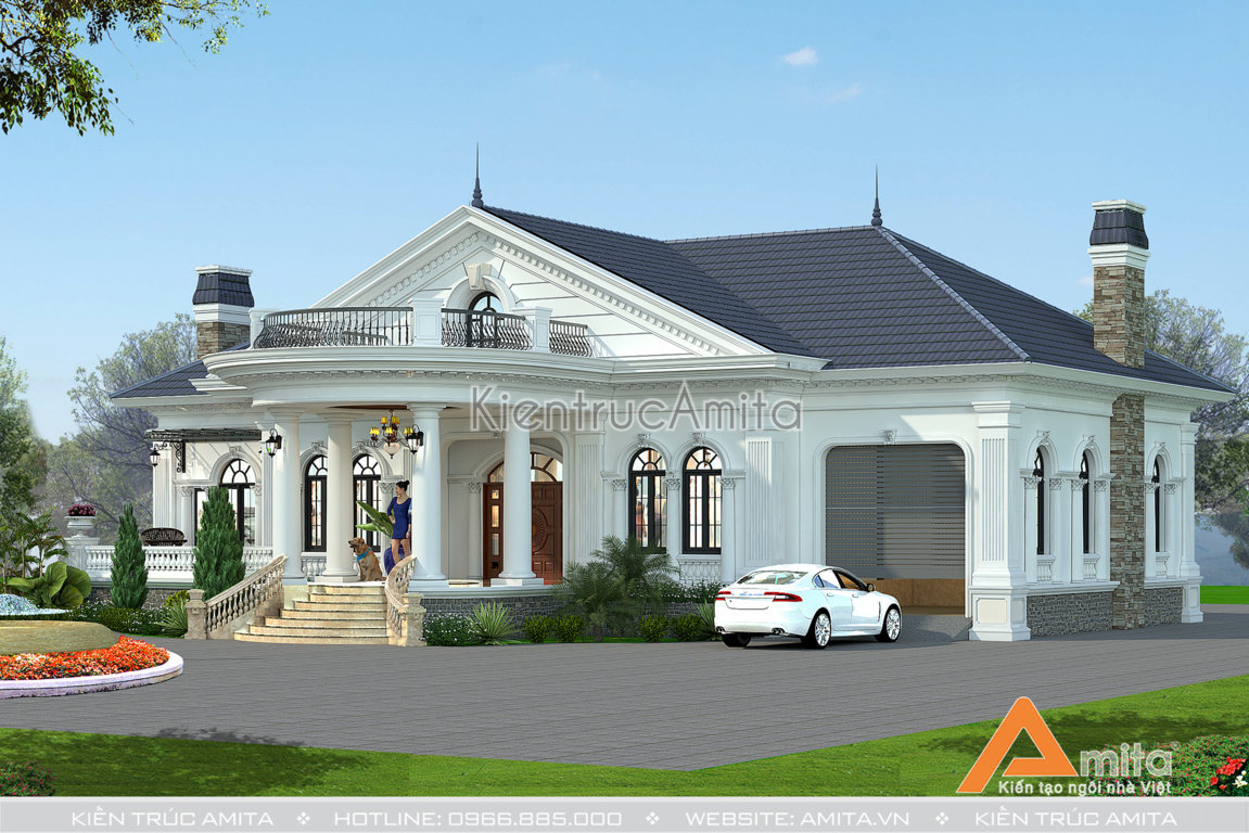 nhà vườn 1 tầng 4 phòng ngủ