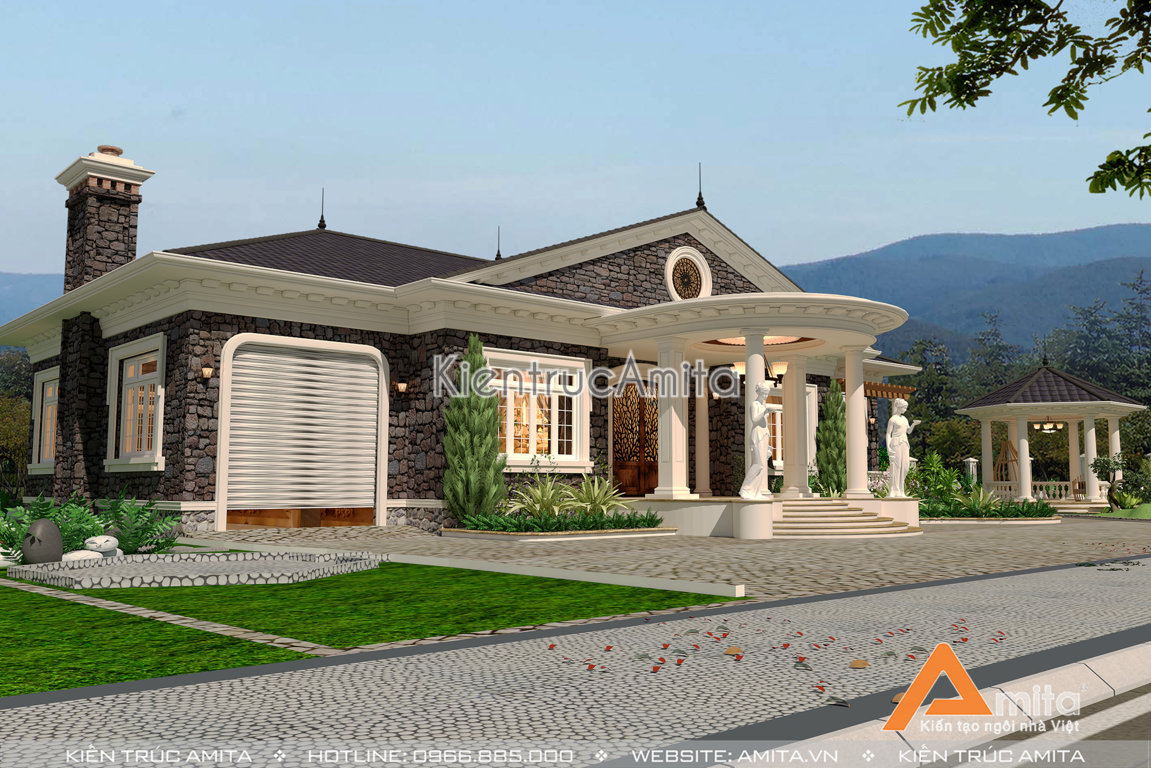 nhà vườn 1 tầng 4 phòng ngủ