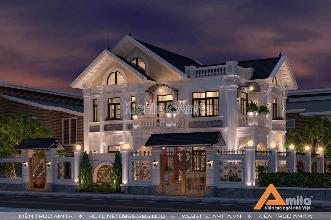 thiết kế biệt thự 2 tầng 4 phòng ngủ