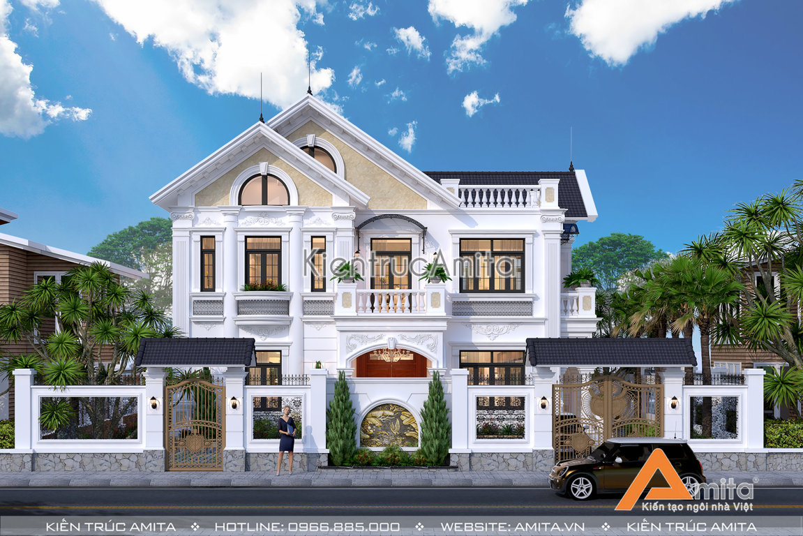 thiết kế biệt thự 2 tầng 4 phòng ngủ