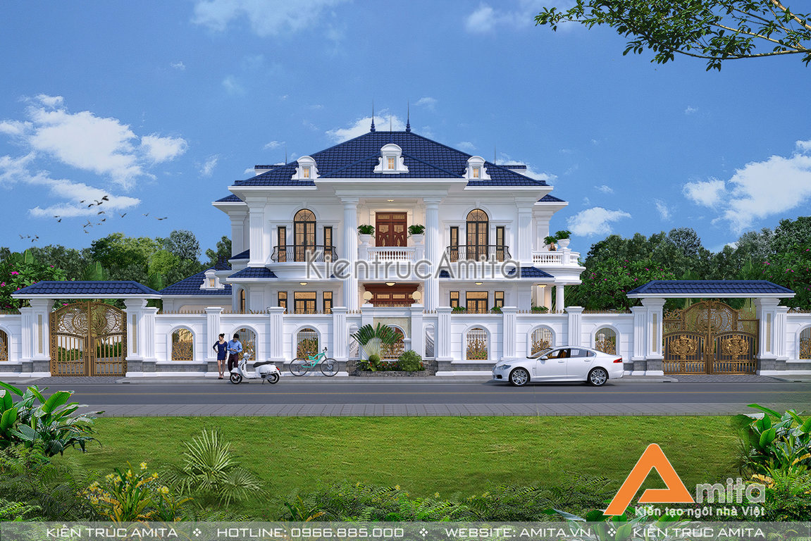 thiết kế biệt thự 2 tầng 4 phòng ngủ