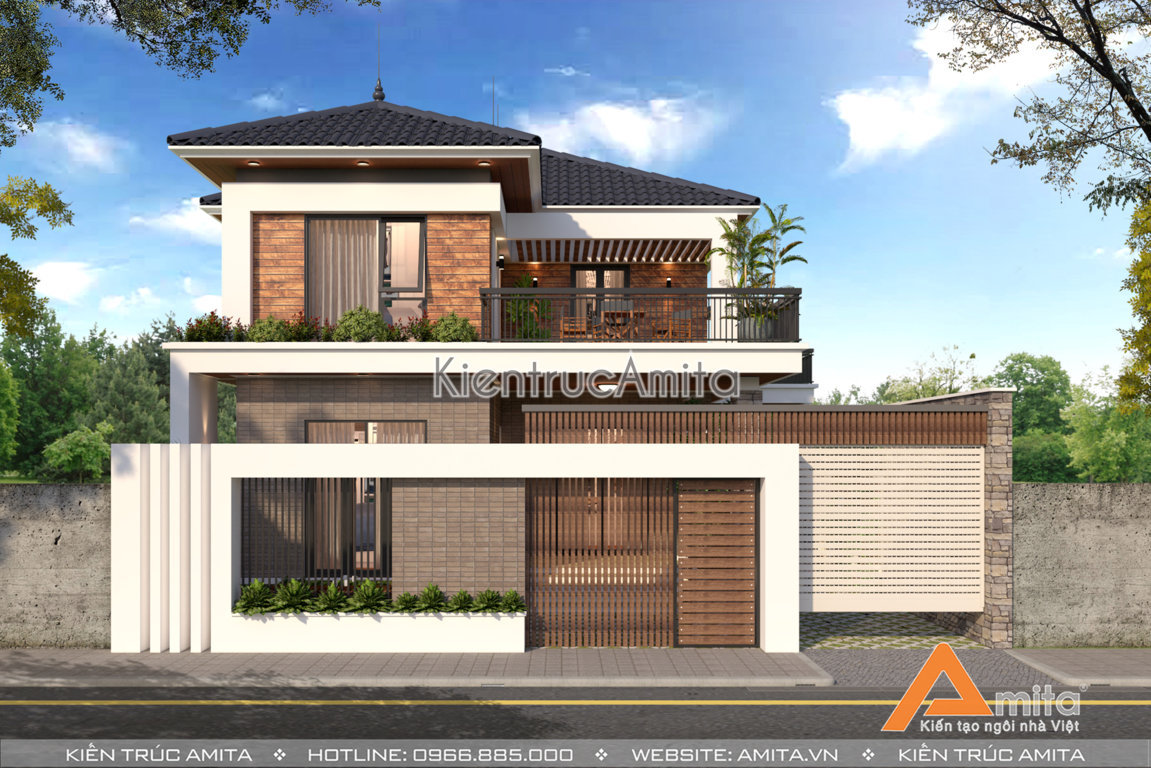 thiết kế biệt thự 2 tầng 4 phòng ngủ