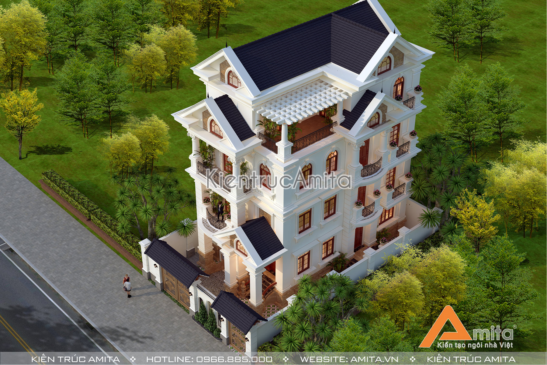 thiết kế biệt thự 8x13m