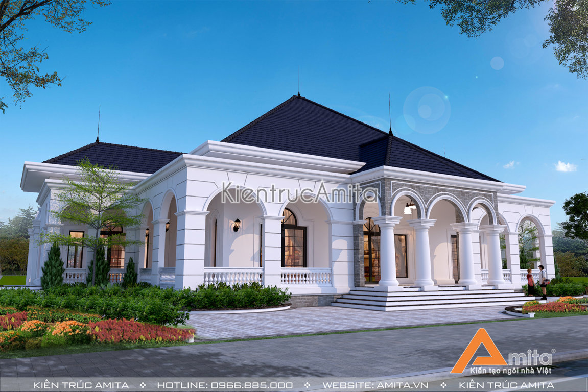 Mẫu biệt thự nhà vườn 1 tầng đẹp