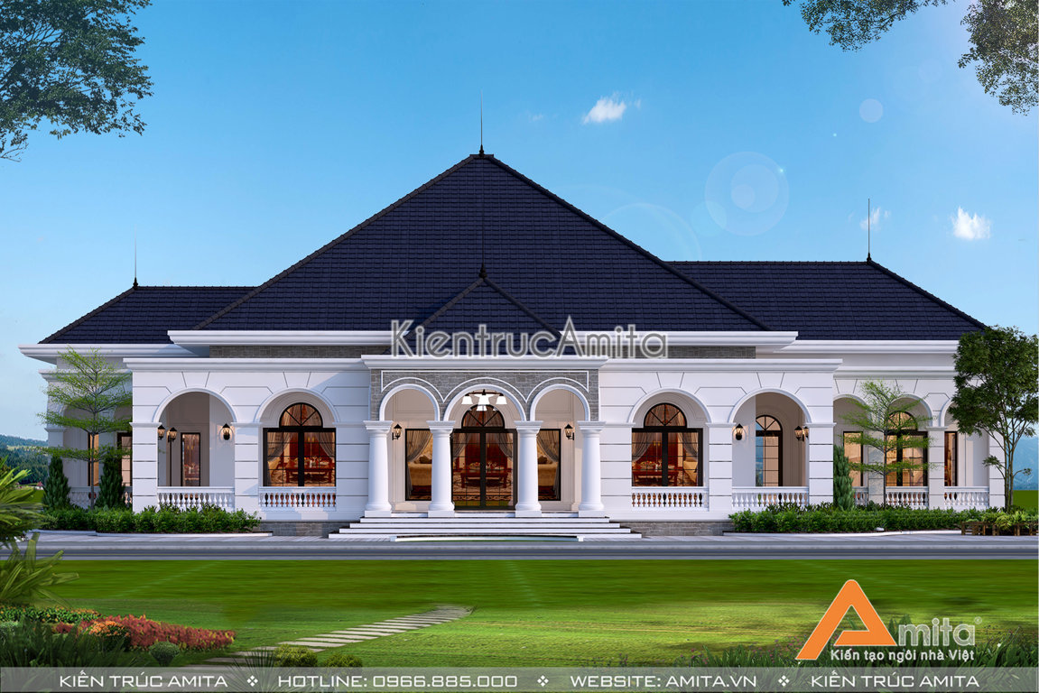 Mẫu biệt thự nhà vườn 1 tầng đẹp