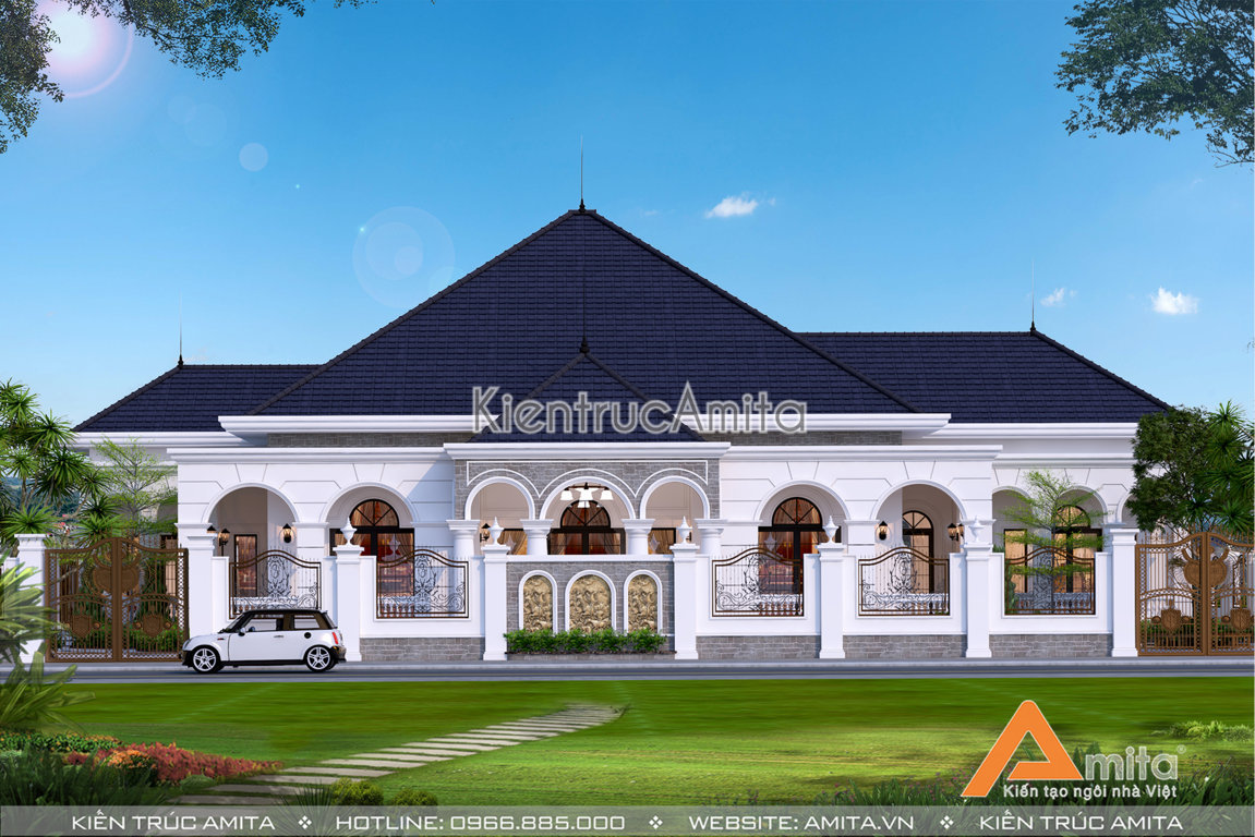 Mẫu biệt thự nhà vườn 1 tầng đẹp