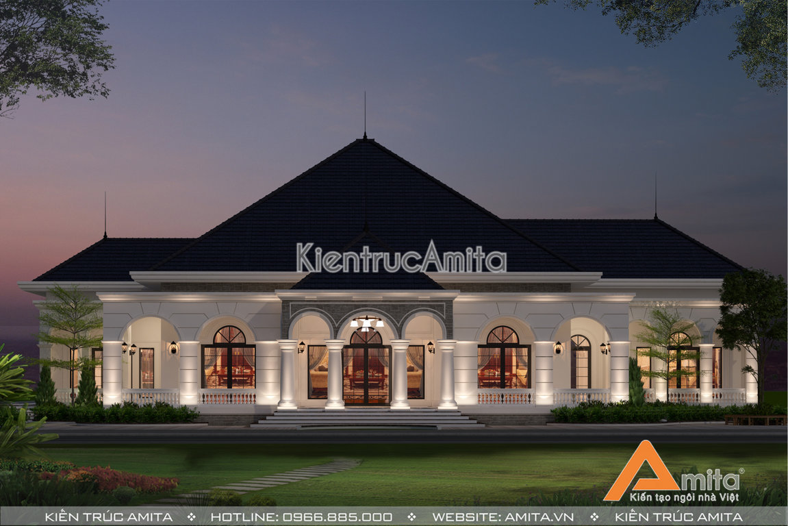 Mẫu biệt thự nhà vườn 1 tầng đẹp