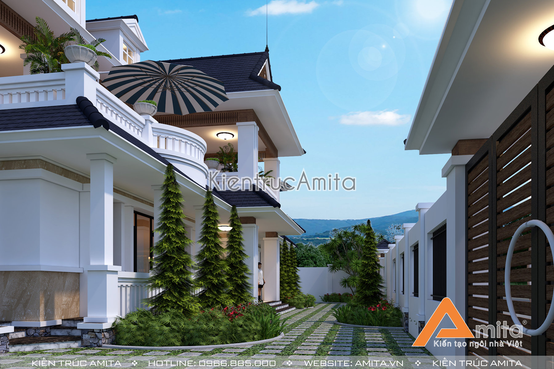 Thiết kế biệt thự hiện đại 2 tầng