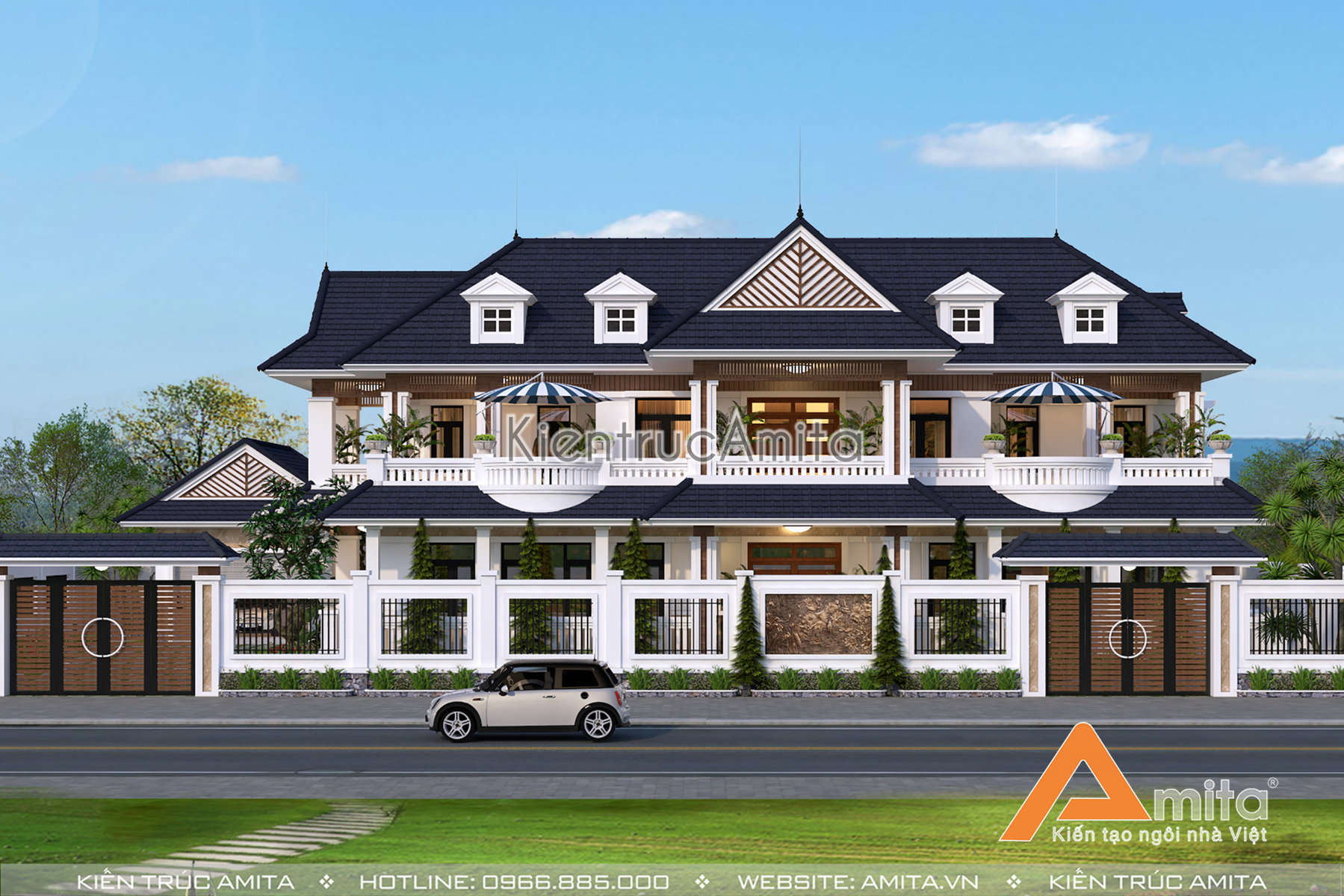 Thiết kế biệt thự hiện đại 2 tầng