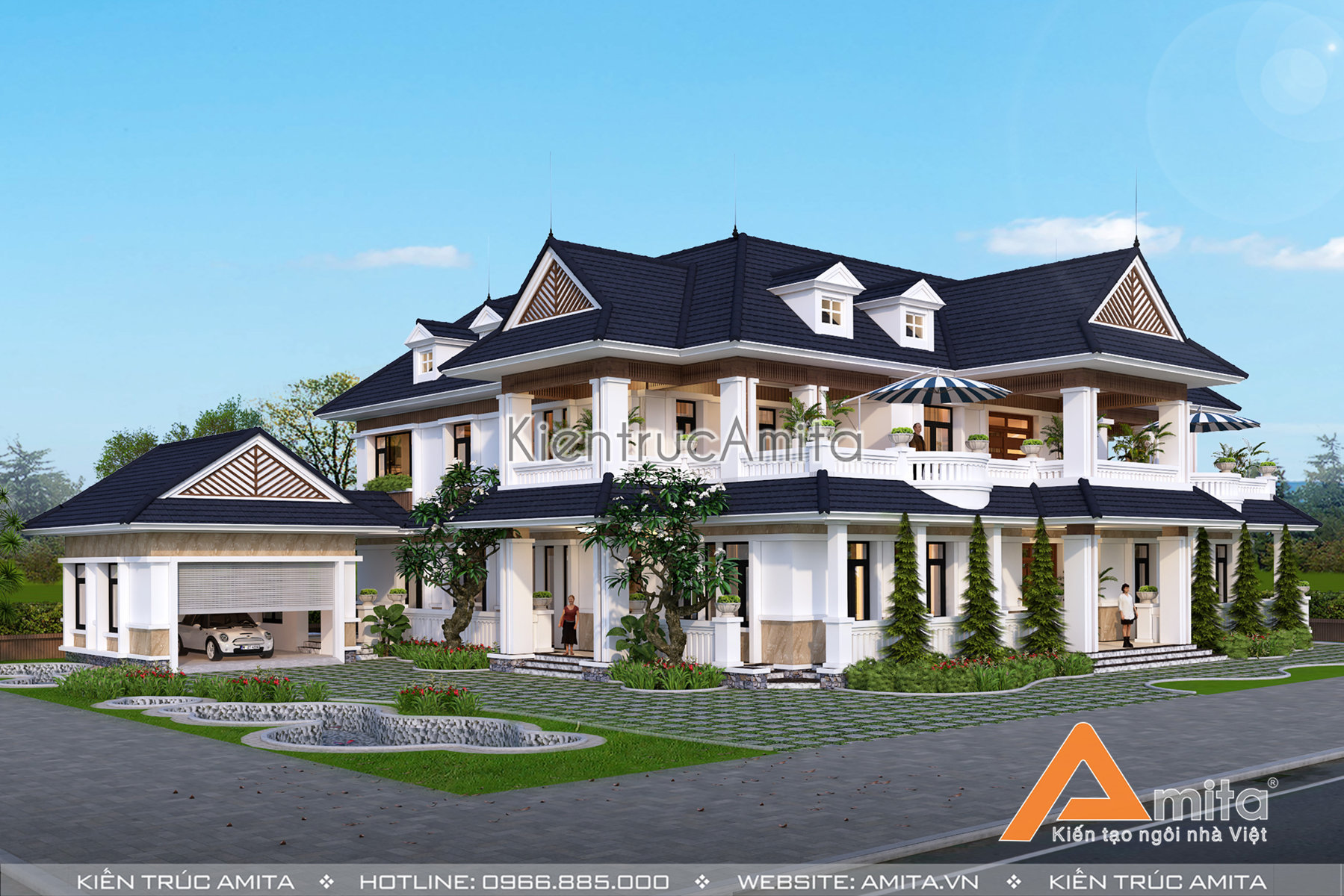 Thiết kế biệt thự hiện đại 2 tầng