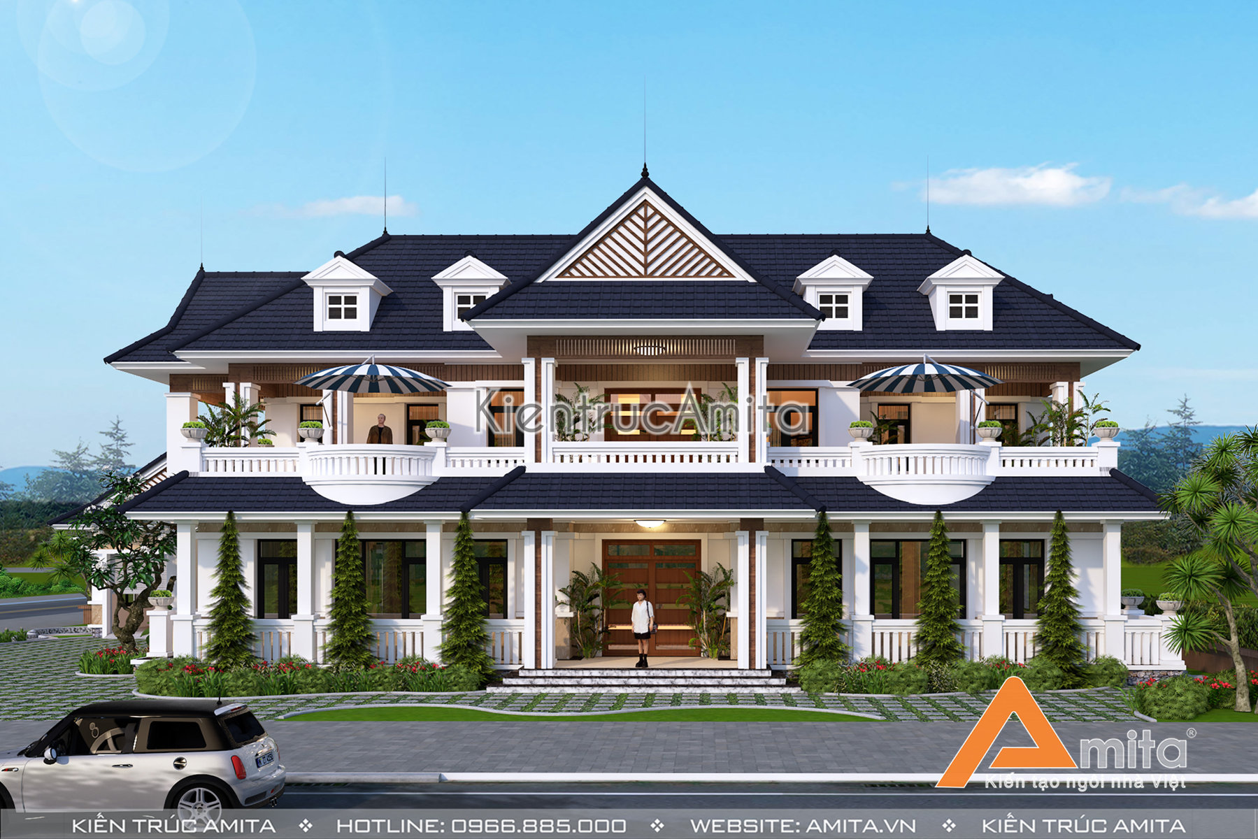 Thiết kế biệt thự hiện đại 2 tầng