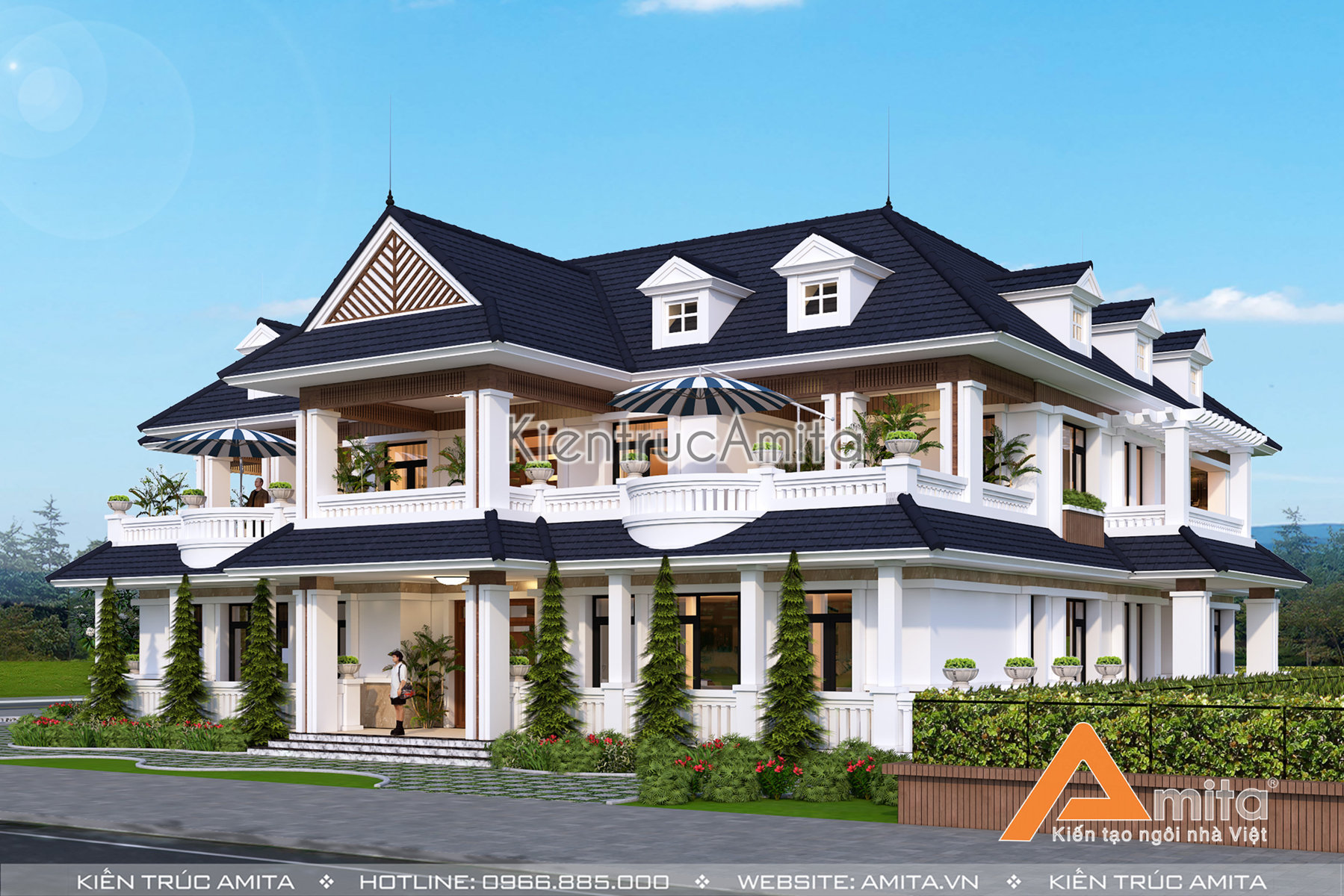 Thiết kế biệt thự hiện đại 2 tầng