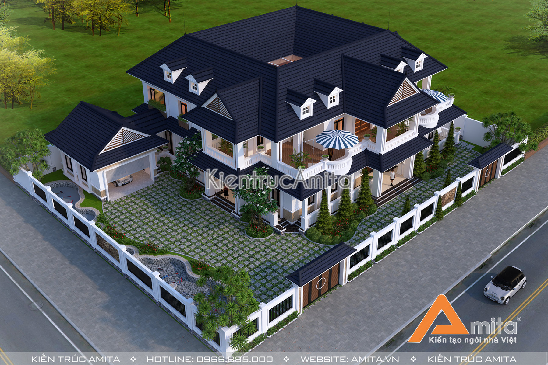 Thiết kế biệt thự hiện đại 2 tầng