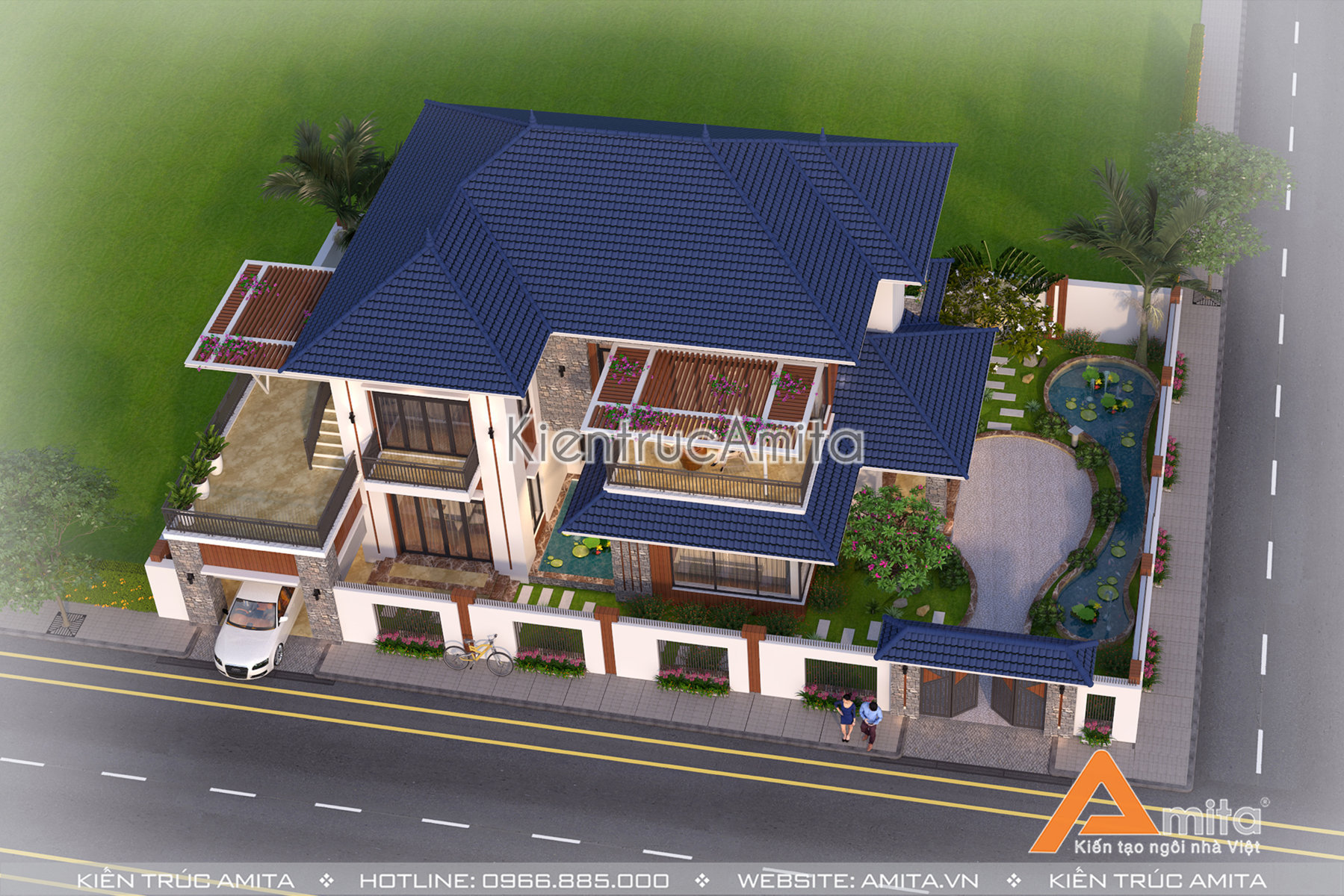 thiết kế biệt thự hiện đại 2 tầng  