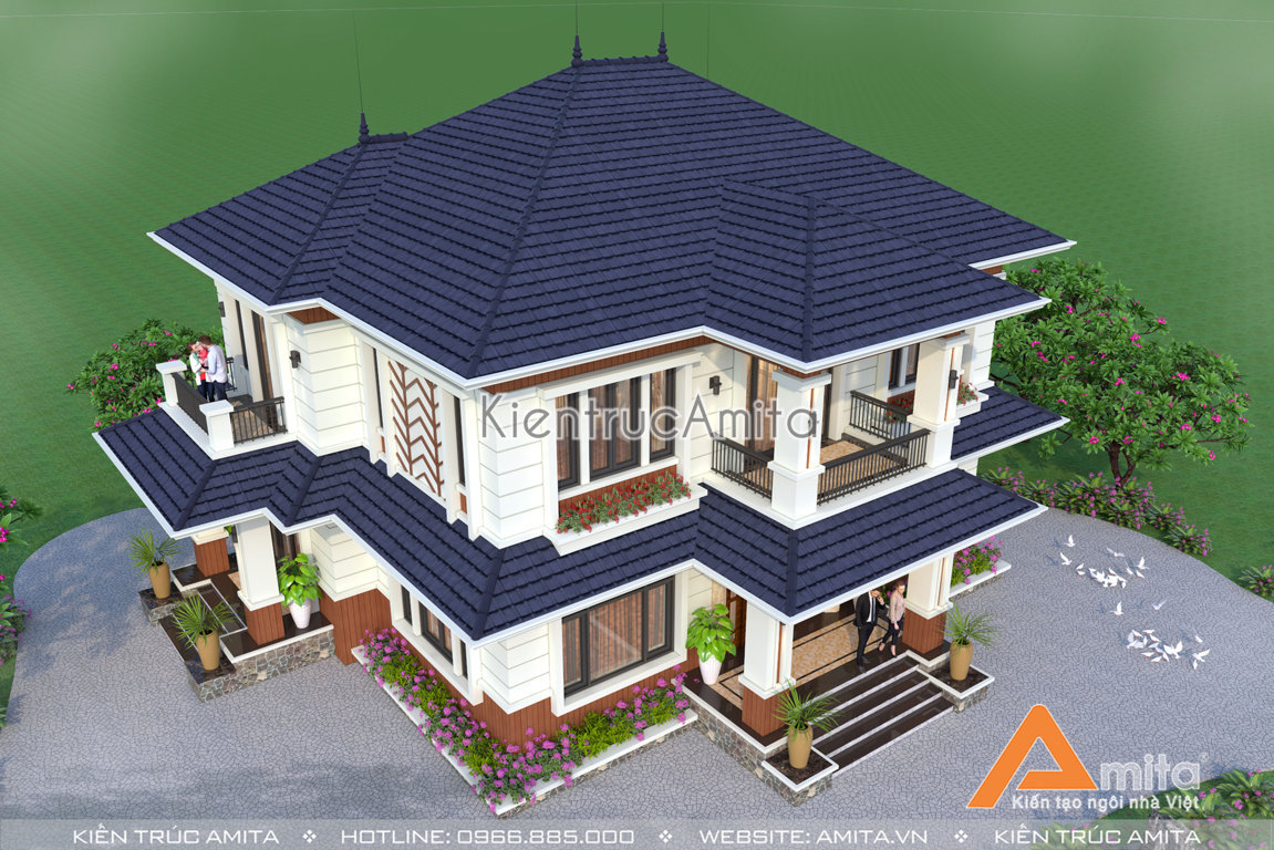 Biệt thự hiện đại 2 tầng 4 phòng ngủ