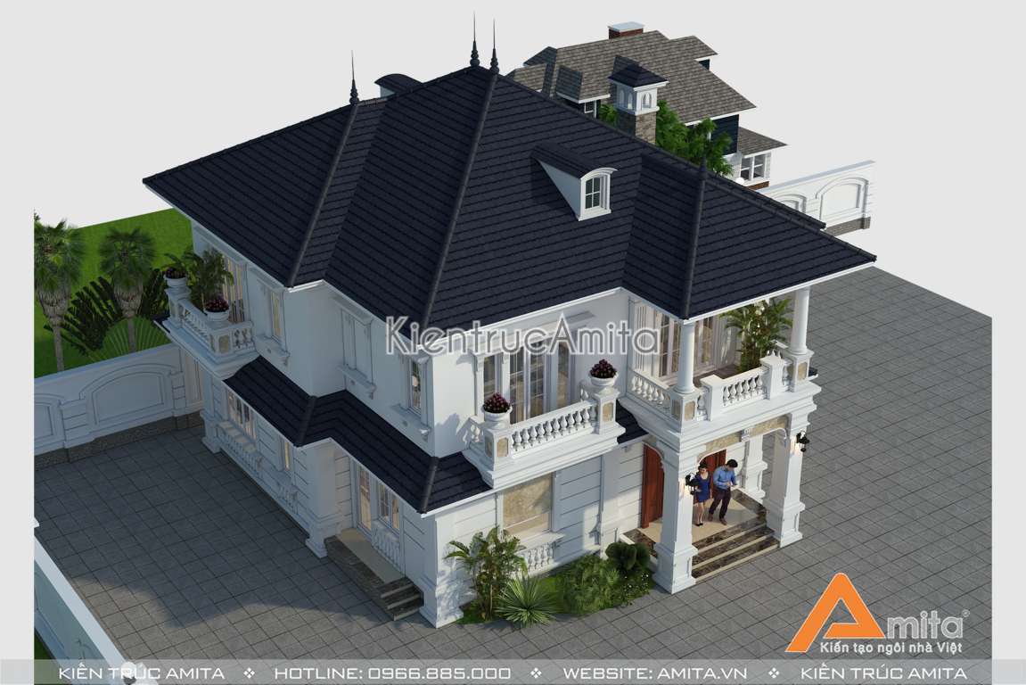 biệt thự 2 tầng tân cổ điển hấp dẫn