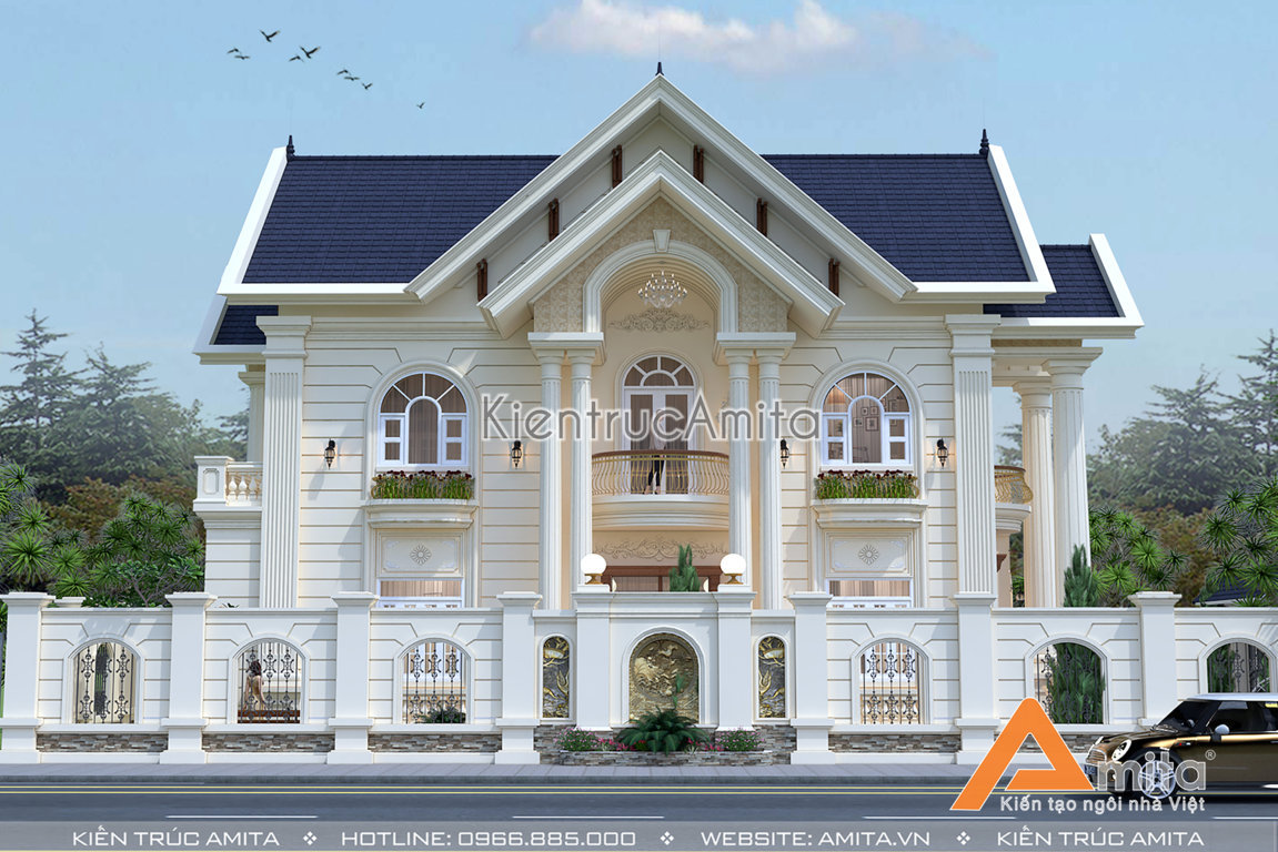 Mẫu biệt thự 2 tầng tân cổ điển Pháp