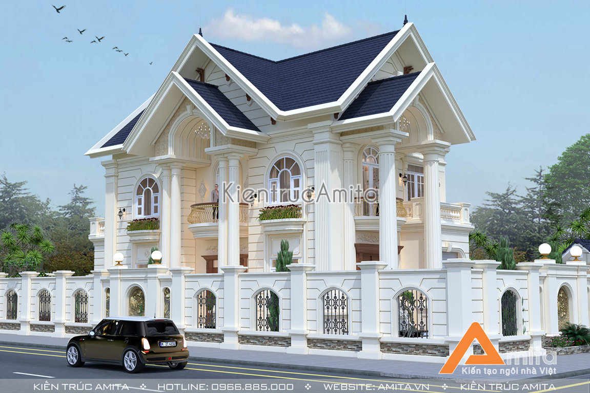 Mẫu biệt thự 2 tầng tân cổ điển Pháp
