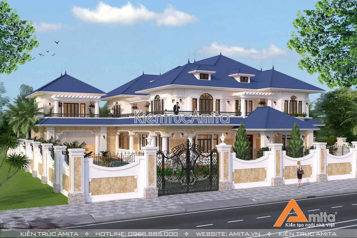 Thiết kế biệt thự 2 tầng tân cổ điển  đẹp